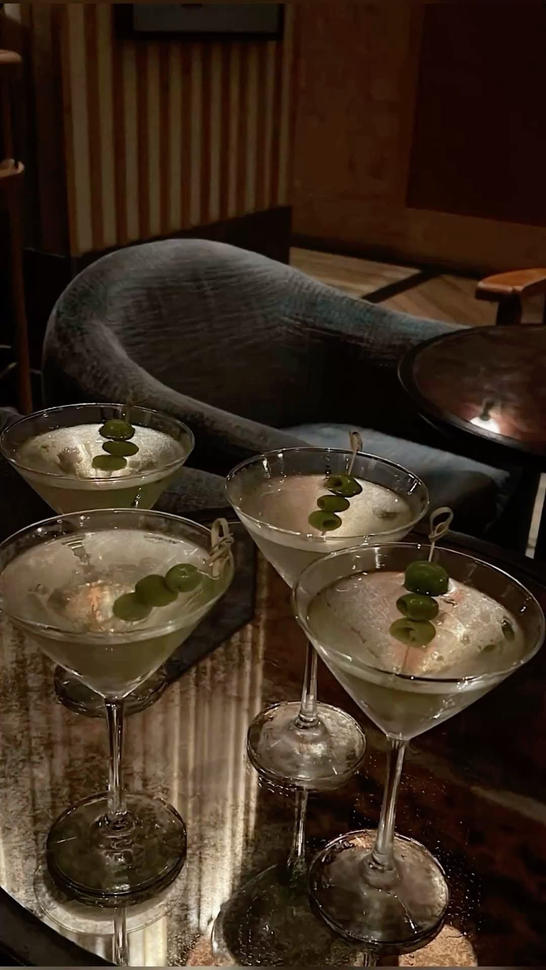 A few drinks on a table
