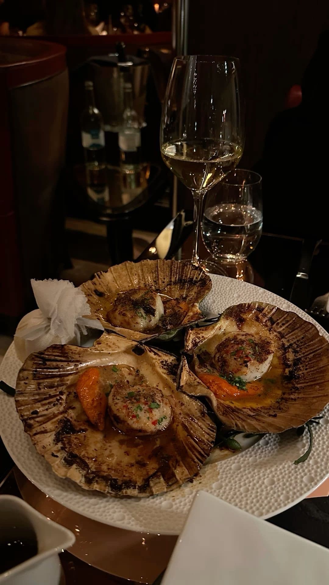 Seafood meal on a table